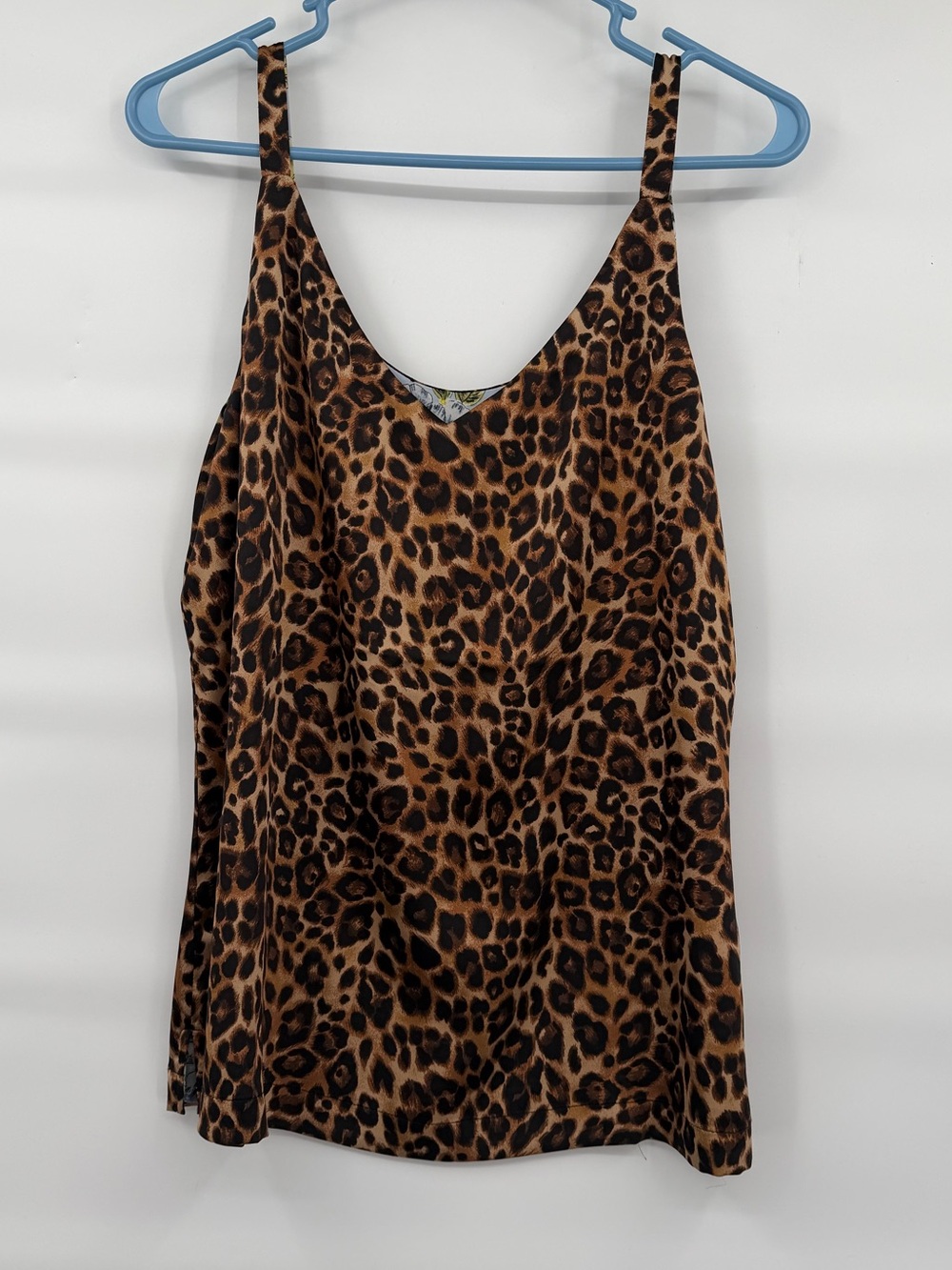 chico's reversible leopard floral tank blouse